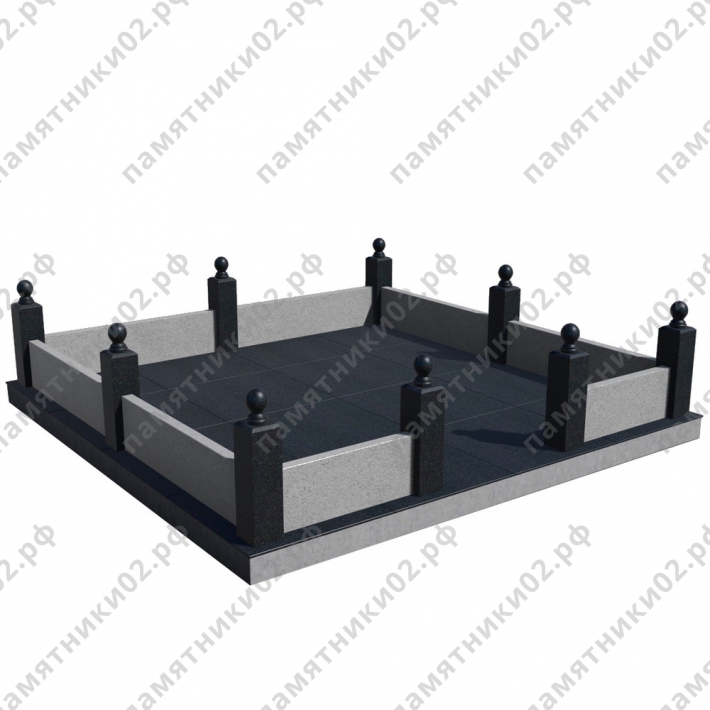 Цоколь гранитный на могилу № 6